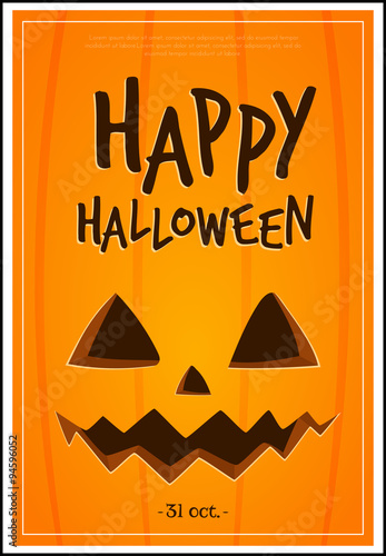 Happy Halloween with pumpkin poster.