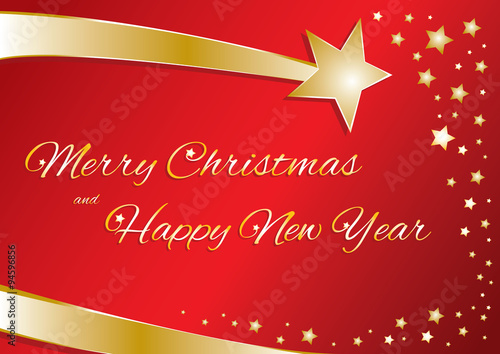 biglietto vettoriale buon natale e felice anno nuovo in inglese