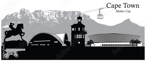 Vector illustration of Cape Town, South Africa