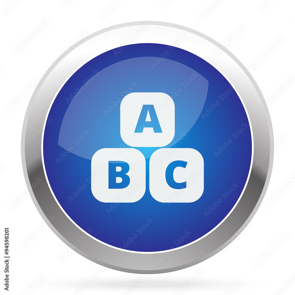 White Abc Blocks icon on blue web app button