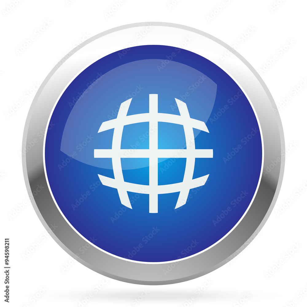 White International icon on blue web app button White International icon on blue web app button