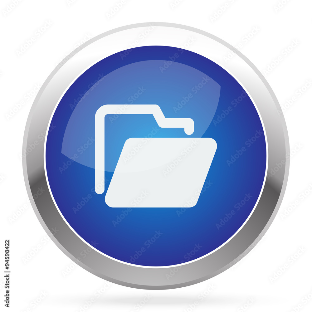 White Folder icon on blue web app button White Folder icon on blue web app button