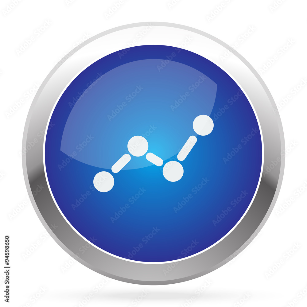 White Graph icon on blue web app button White Graph icon on blue web app button