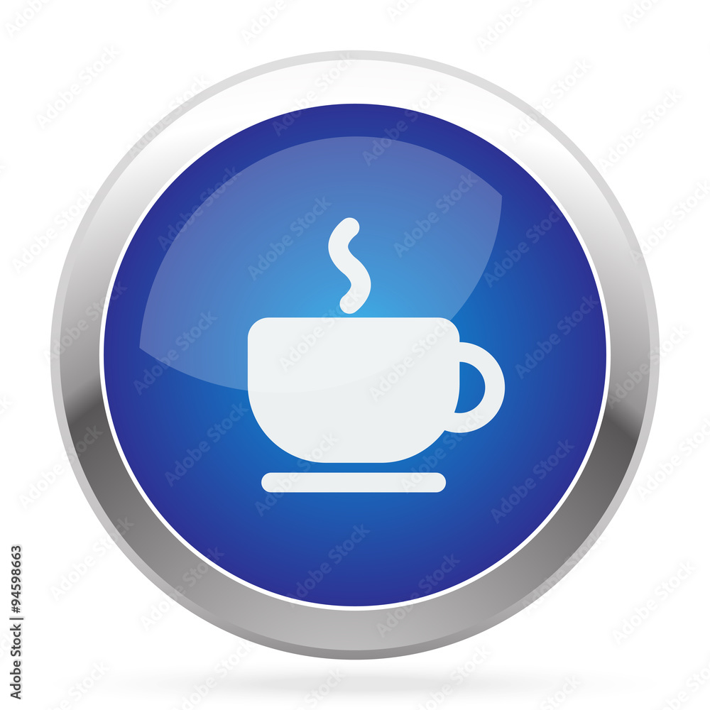 White Coffee icon on blue web app button White Coffee icon on blue web app button