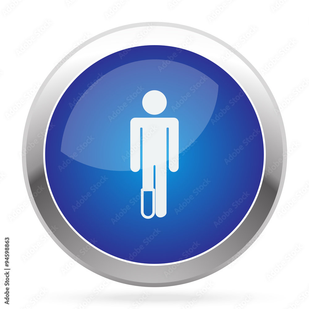 White Foot icon on blue web app button White Foot icon on blue web app button