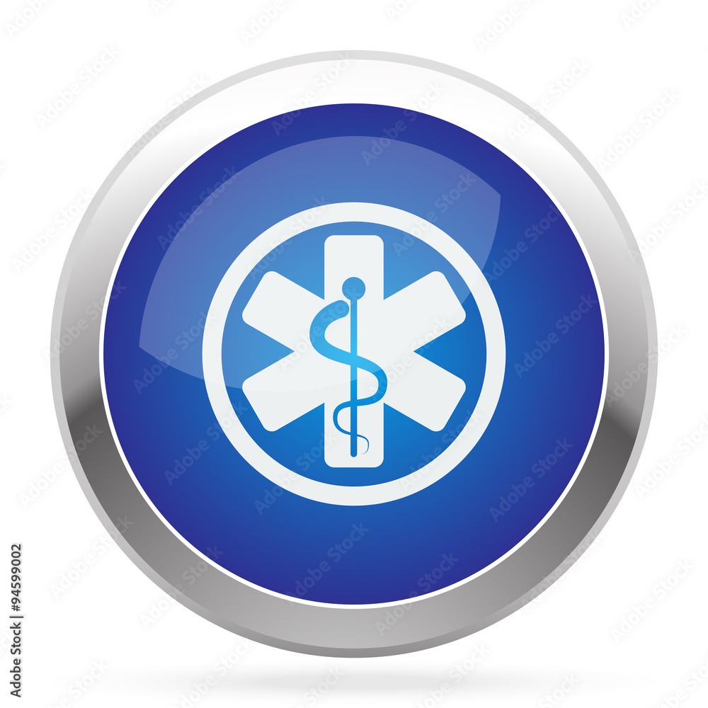 White Medical icon on blue web app button White Medical icon on blue web app button