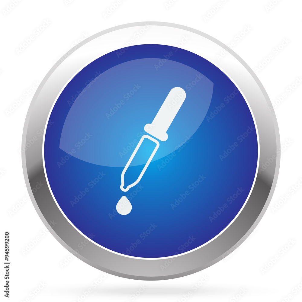 White Pipette icon on blue web app button White Pipette icon on blue web app button