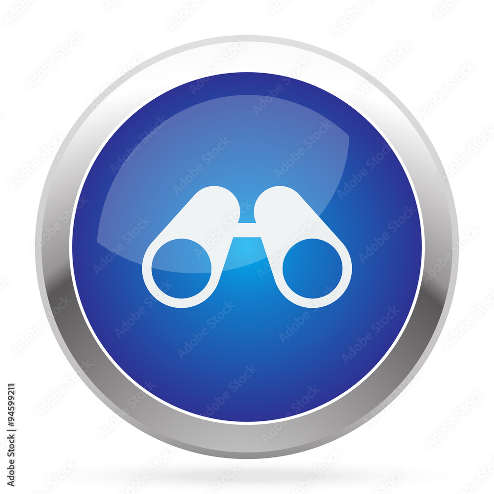 White Binoculars icon on blue web app button White Binoculars icon on blue web app button