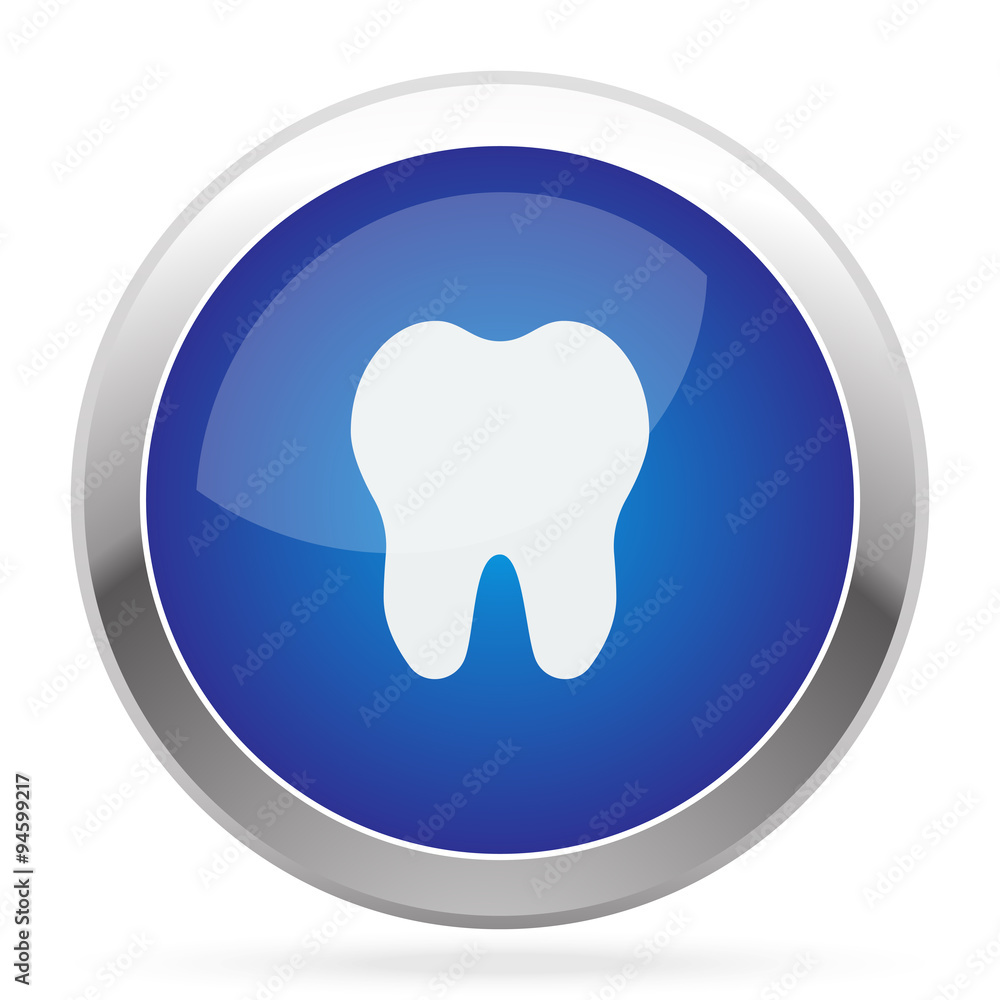 White Tooth icon on blue web app button White Tooth icon on blue web app button