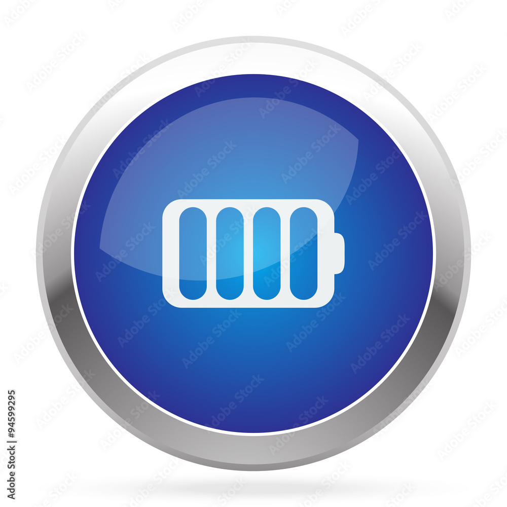 White Battery icon on blue web app button White Battery icon on blue web app button