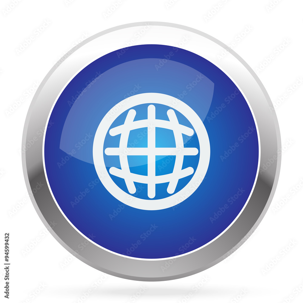 White International icon on blue web app button White International icon on blue web app button