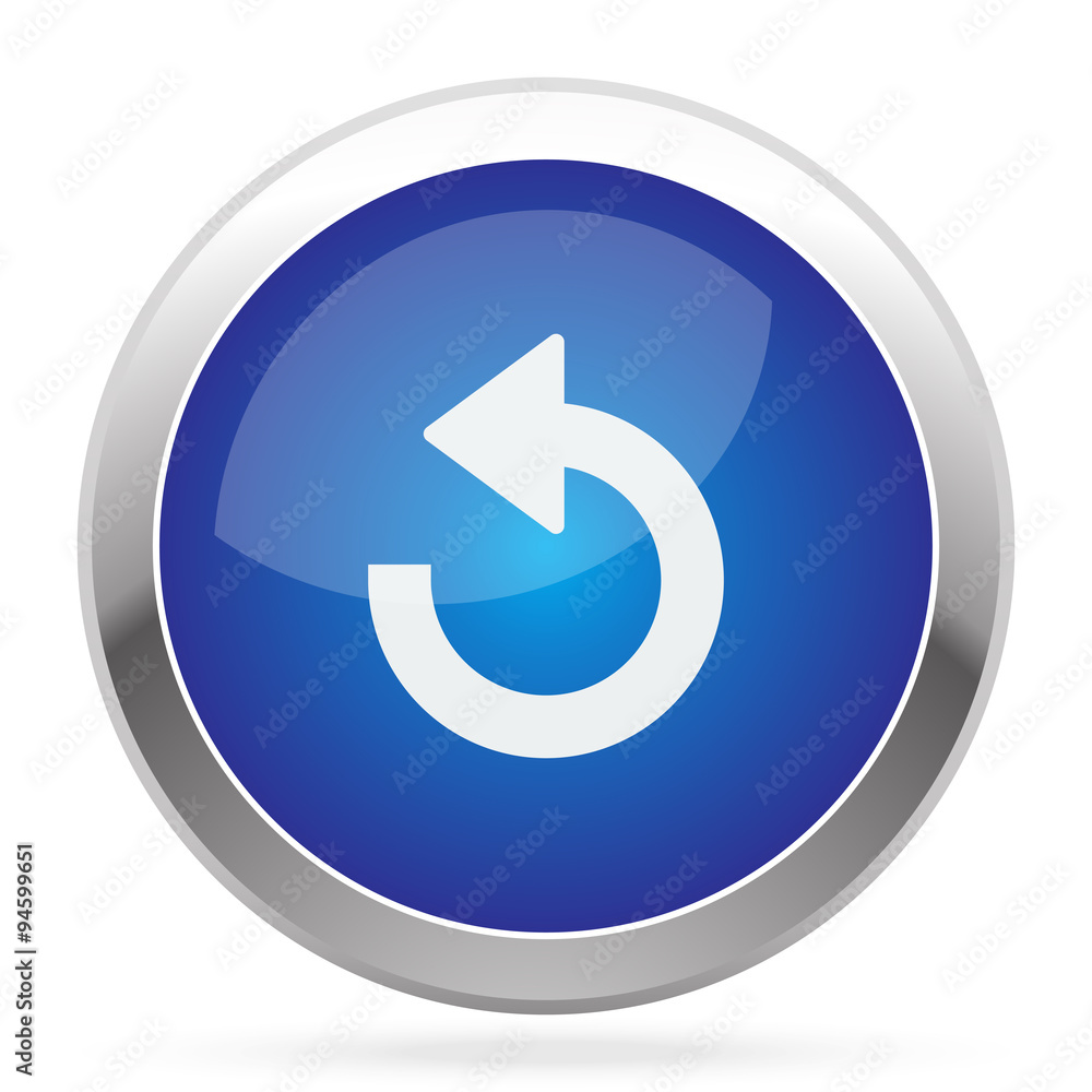 White Undo icon on blue web app button White Undo icon on blue web app button