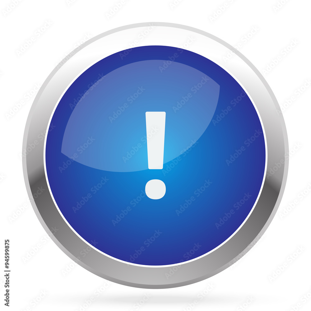 White Exclamation Mark icon on blue web app button White Exclamation Mark icon on blue web app button
