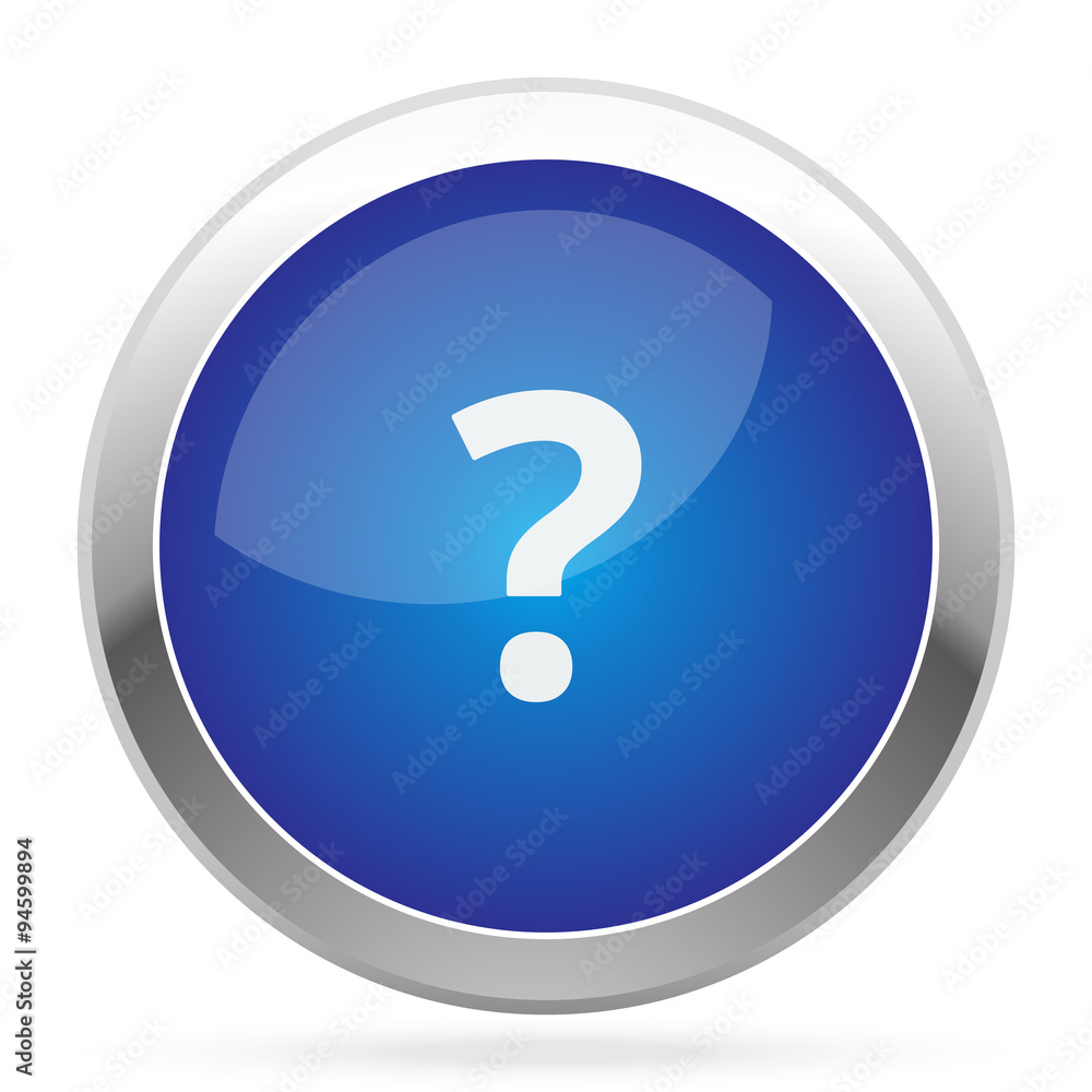 White Question Mark icon on blue web app button White Question Mark icon on blue web app button