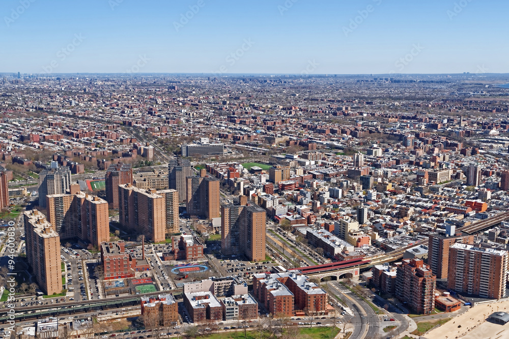 Fototapeta premium Aerial view of residential area in NYC