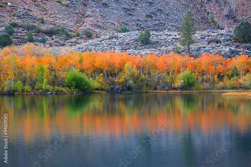 Autumn reflection at Bishop creek canyon photo