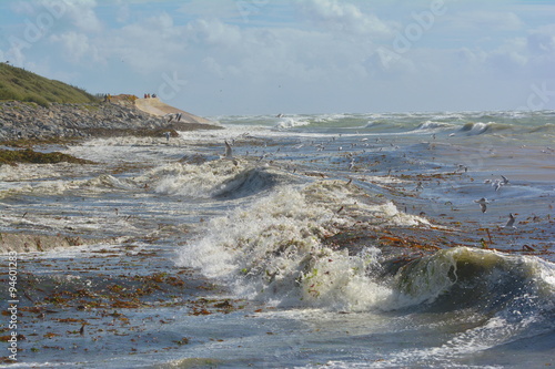 Obraz na plátně Stürmische See an der Küste der Insel Re