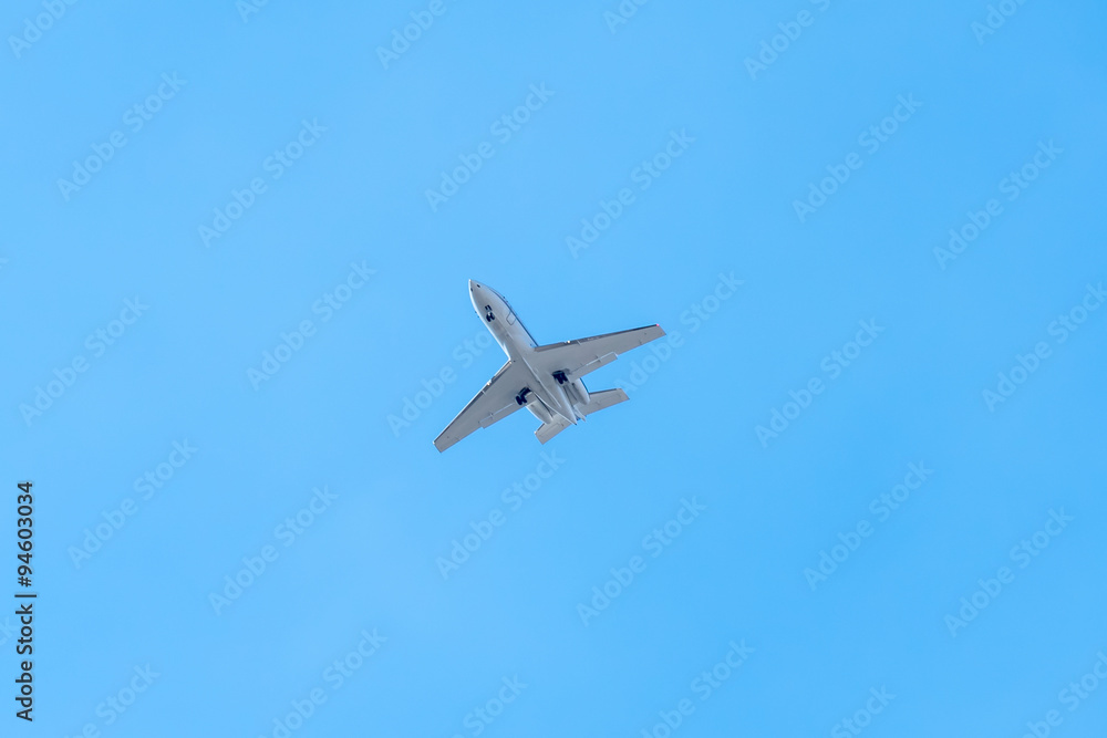 Small Airplane Jet in front of blue Sky