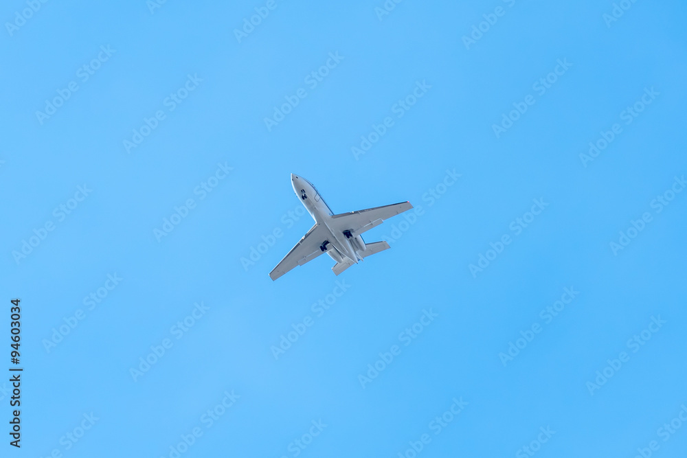 Small Airplane Jet in front of blue Sky Small Airplane Jet in front of blue Sky