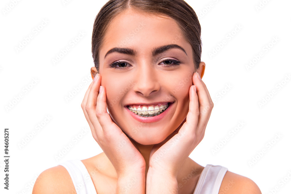 Woman with braces