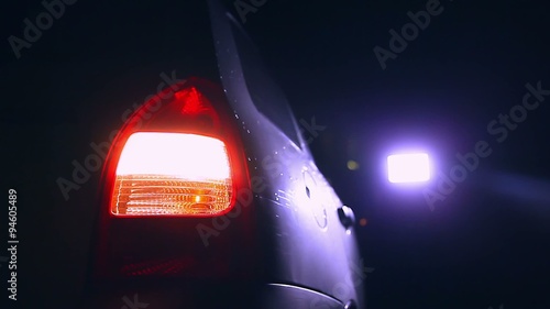 car night blinker light turn beautiful city highlight road safety photo