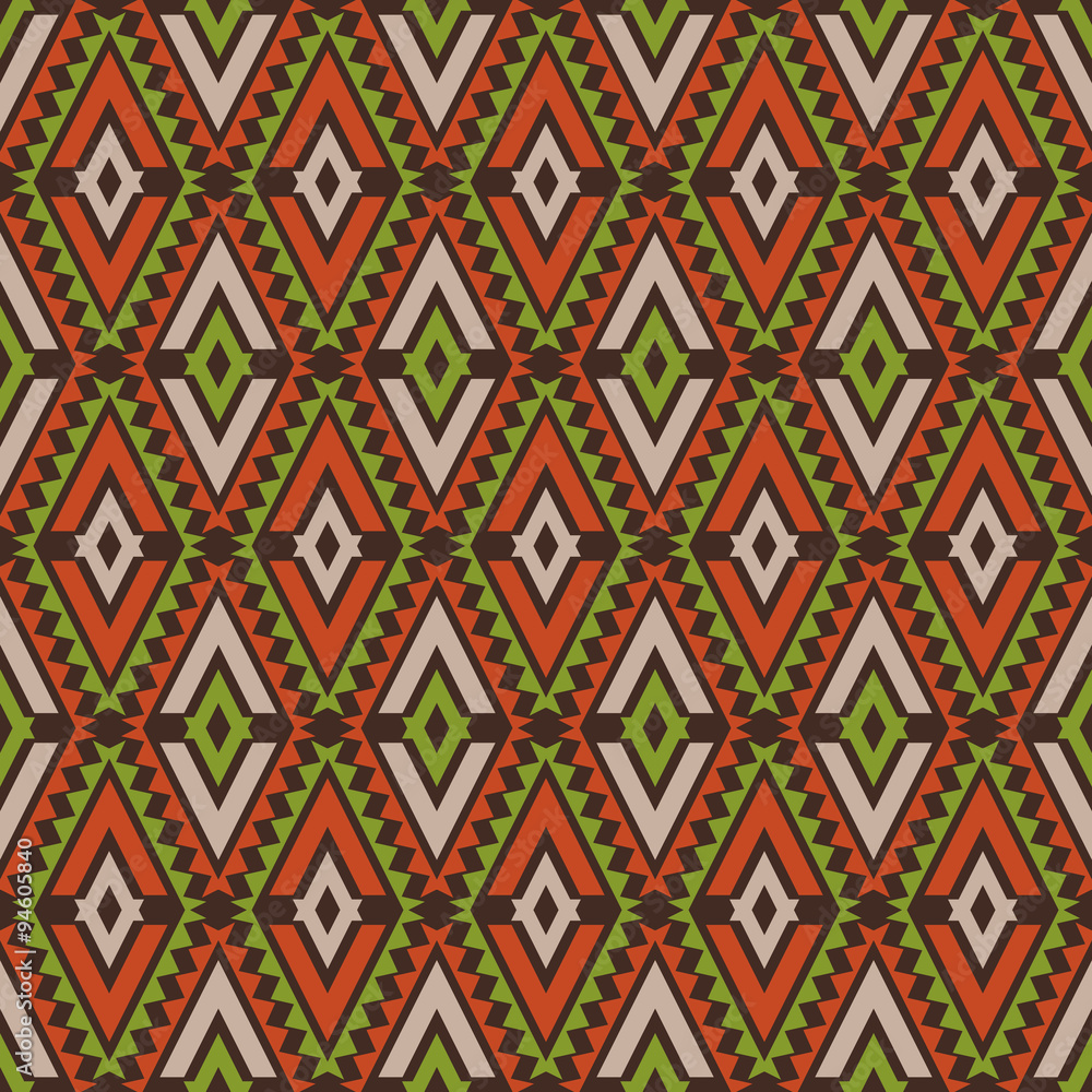 Vector seamless tribal pattern.