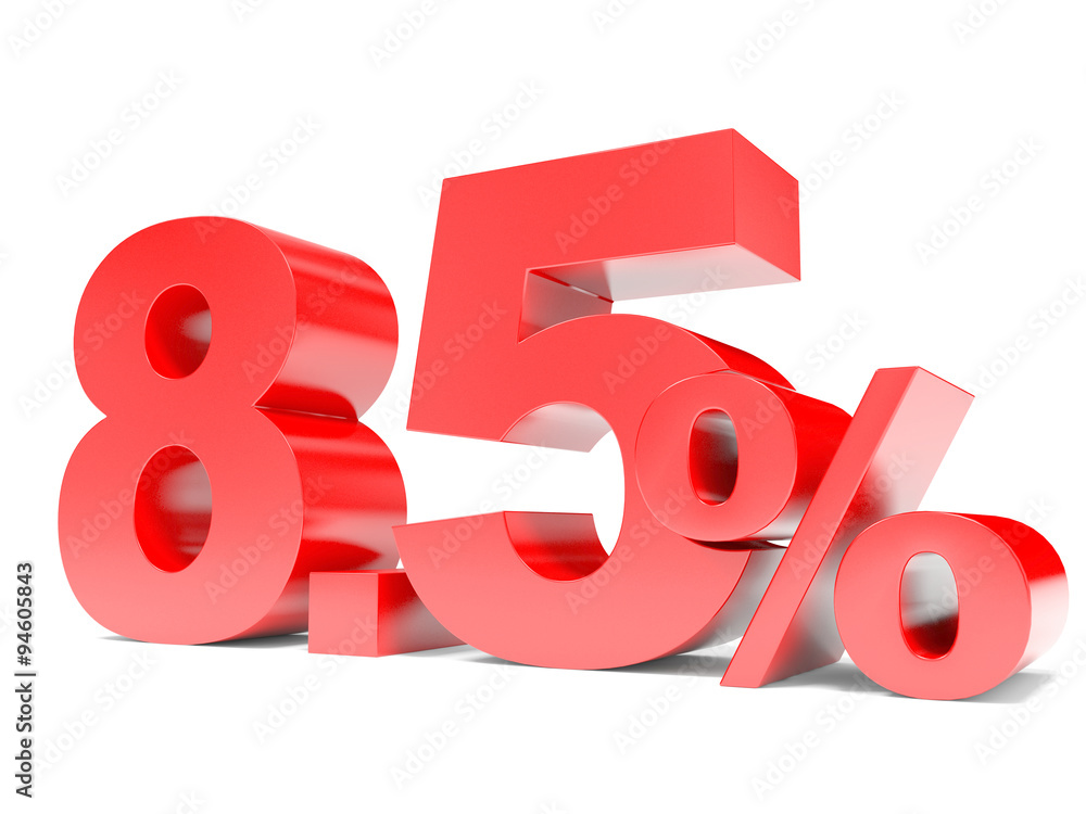 Red eight point five percent off. Discount 8.5 percent. Red eight point five percent off. Discount 8.5 percent.