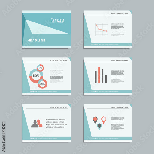 Set templates infographics for presentations, business, layout, modern style