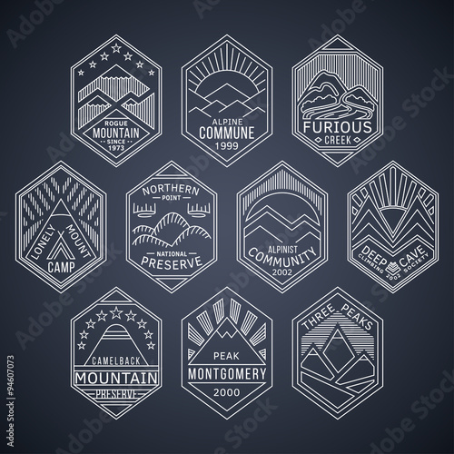 Mountain badges linear 1white