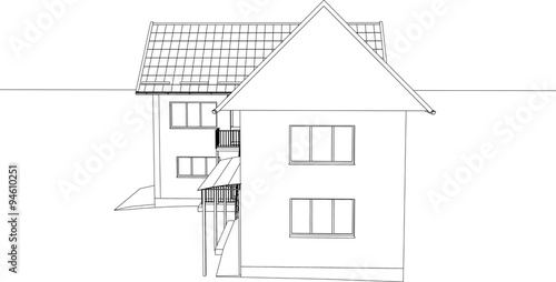 The contours of the house. The 3d drawings.