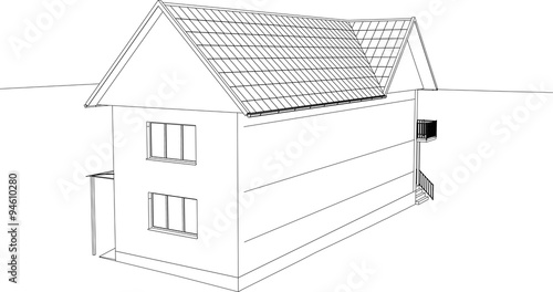 The contours of the house. The 3d drawings.