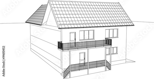 The contours of the house. The 3d drawings.