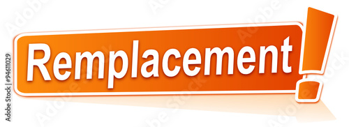 remplacement sur étiquette orange