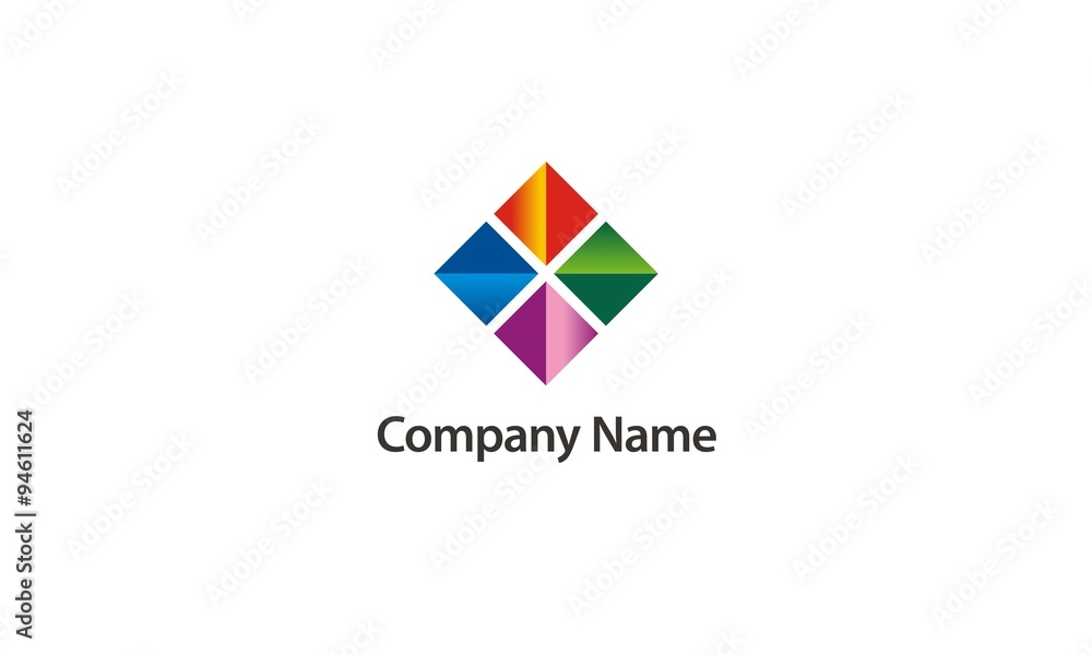 square geometry colored abstract company logo