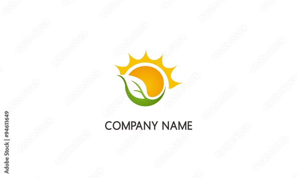 solar energy green leaf nature company logo