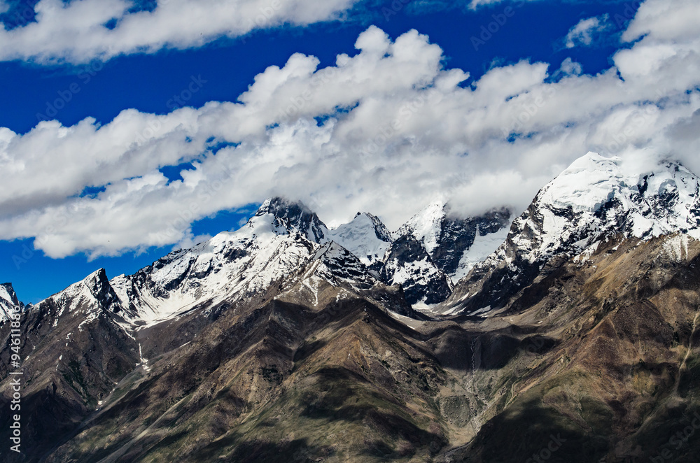 Close up Himalaya Mountain from Kasha monastery, Padum, India.