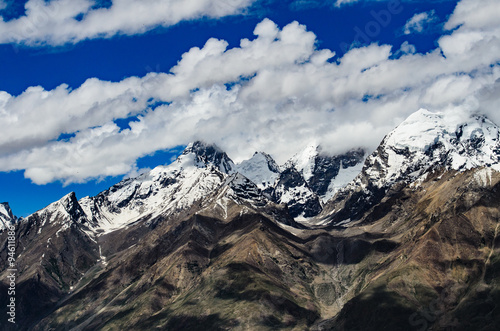 Close up Himalaya Mountain from Kasha monastery, Padum, India.