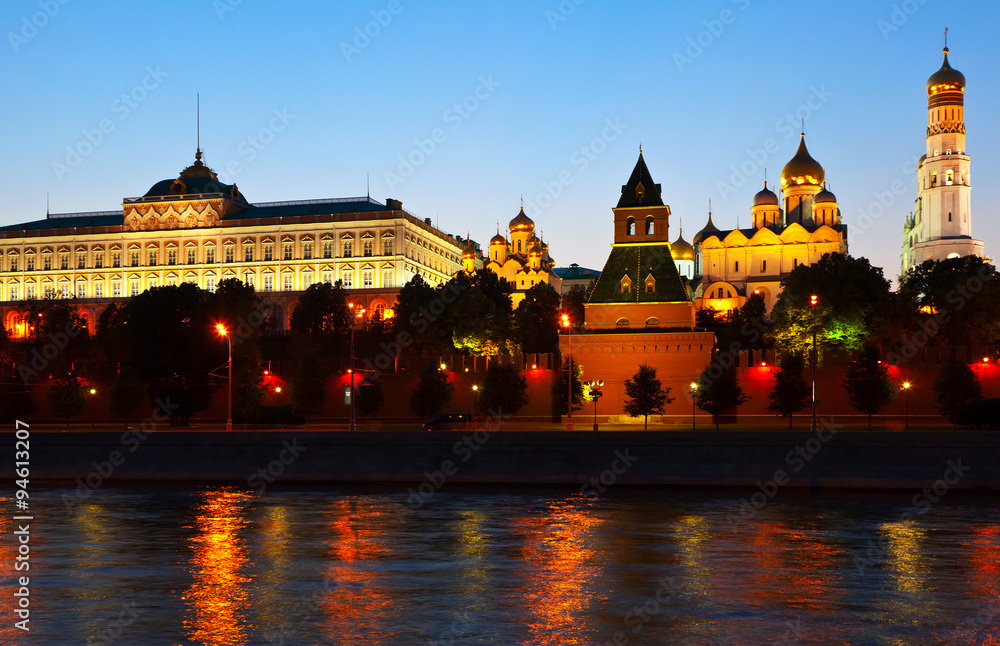 Moscow Kremlin  in sunset. Russia