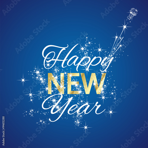 Happy New Year 2016 firework blue background