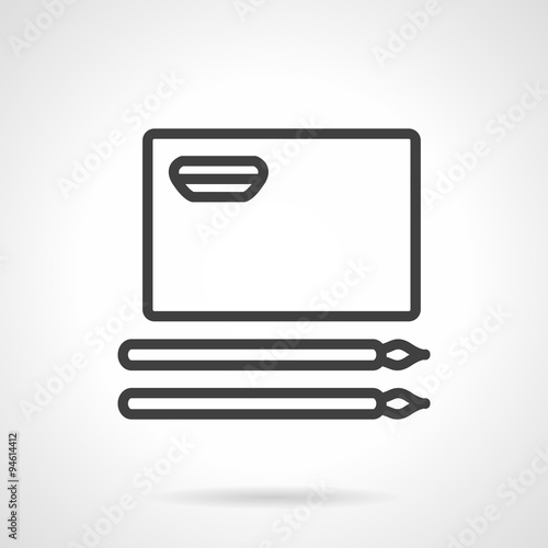 Simple line album for painting vector icon