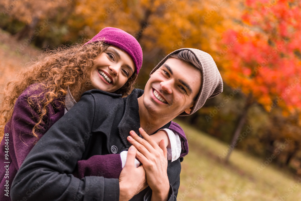 Fototapeta premium Couple on autumn walk
