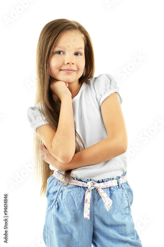 Beautiful little girl, isol...