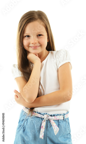 Beautiful little girl, isol...