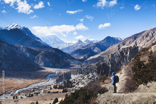 Obraz na plátně trekking in Nepal, Annapurna circuit view