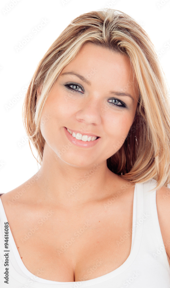 Cute Blonde Girl with blue eyes looking at camera Cute Blonde Girl with blue eyes looking at camera