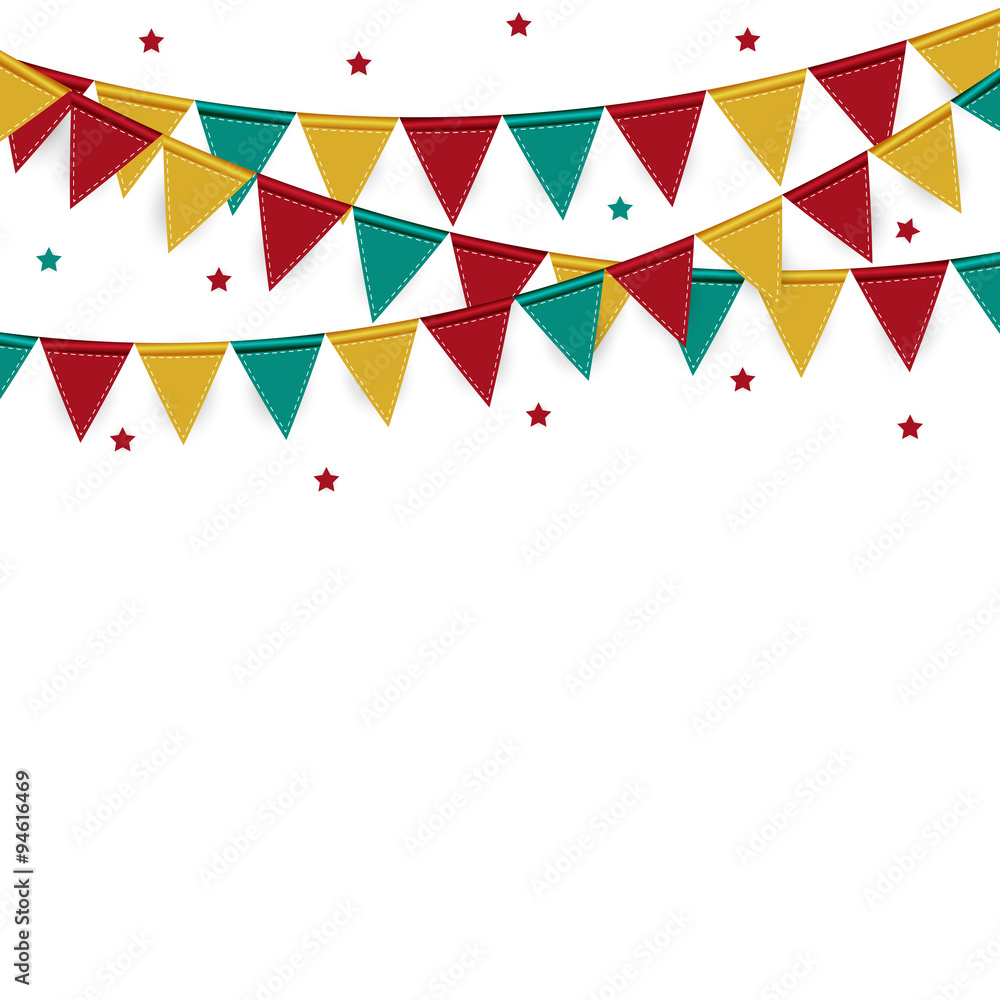 Party Background with Flags Vector Illustration