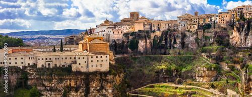panorama of impressive Cuenca - medieval town on rocks, Spain photo