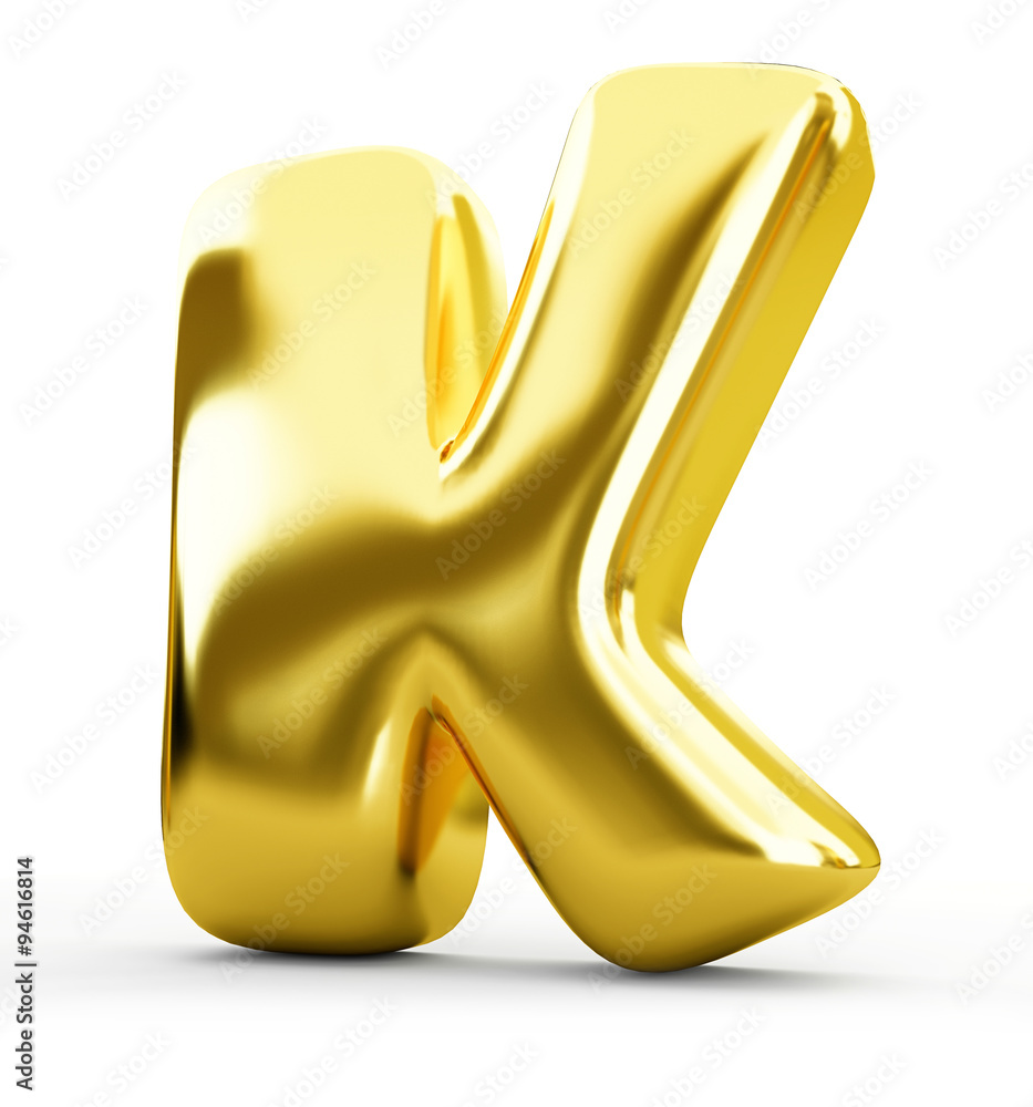 3d blue metal letter K isolated white background 3d blue metal letter K isolated white background