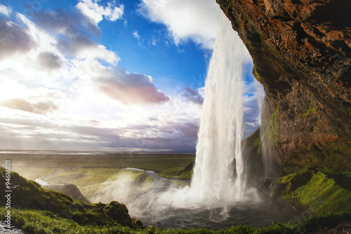 beautiful amazing landscape from Iceland, Seljandafoss waterfall