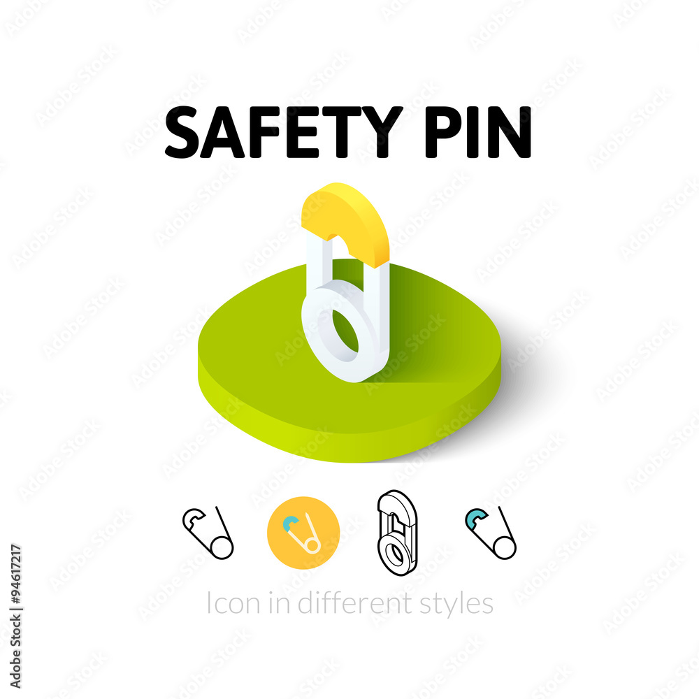 Safety pin icon in different style Safety pin icon in different style